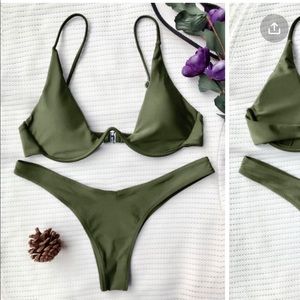 Zaful Push-up Plunge Bathing Suit